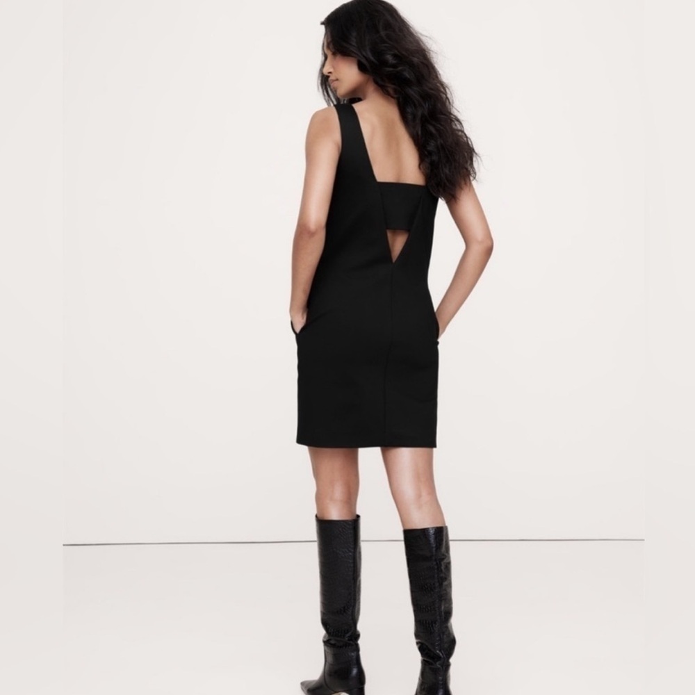 NWT! Banana Republic Black Everywhere Ponte Cut-Out Shift Dress 446154 👒